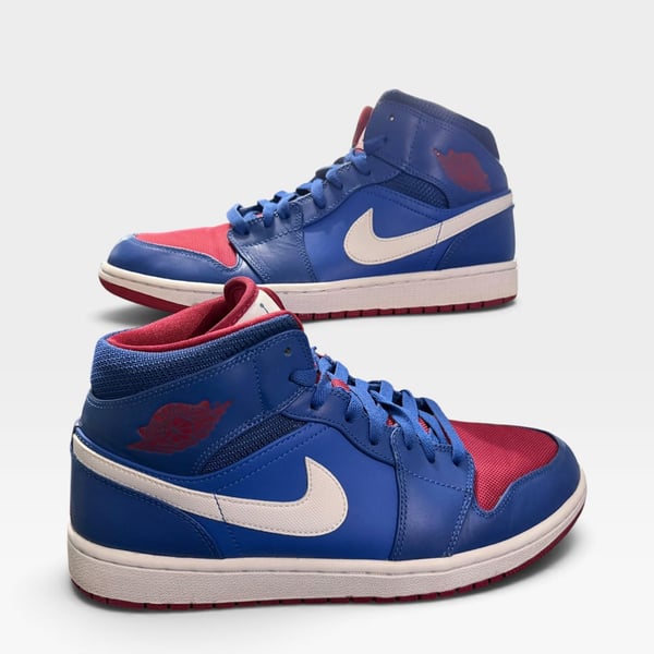 Nike Air Jordan 1 Mid Detroit Pistons (2012)Blue Red Sneakers - 11M