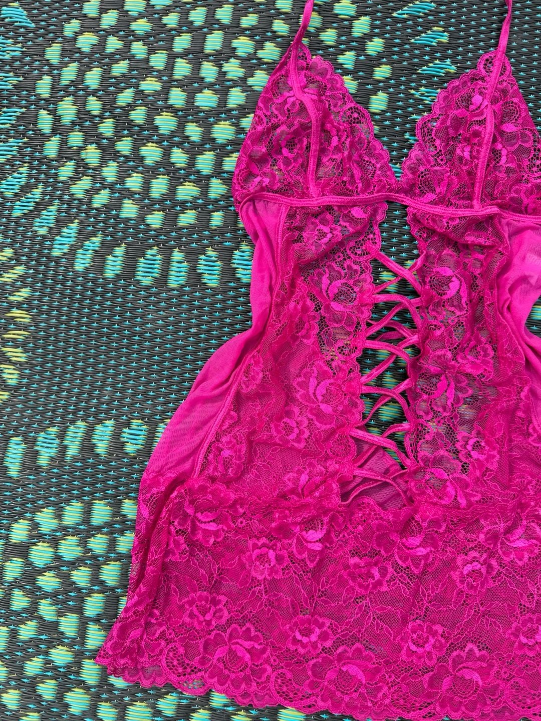 Seduction by Frederick's of Hollywood Chemise Size L Pink Lace Lingerie 3