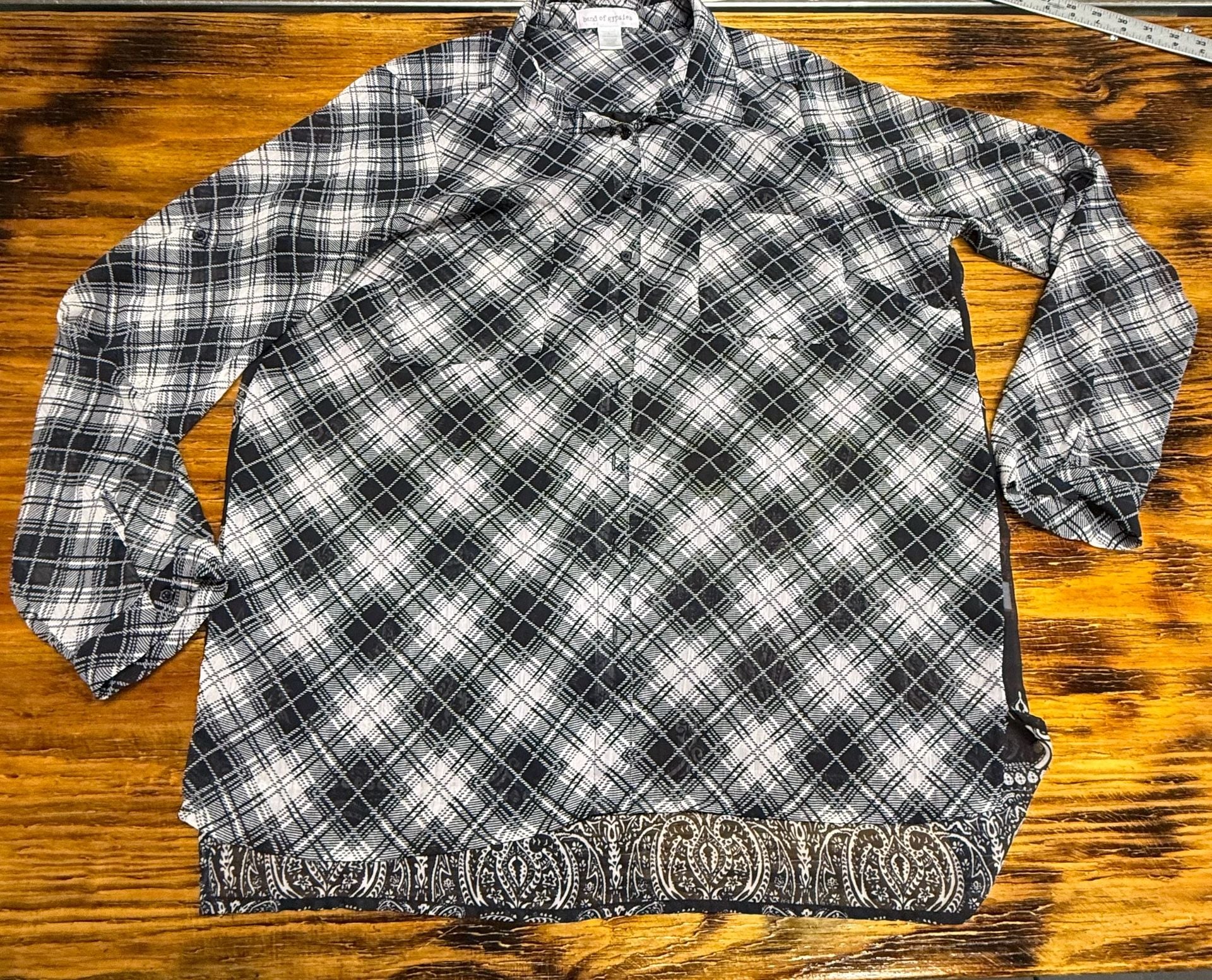 Band of Gypsies Plaid Button Down Shirt Size Y2K streetwear 2