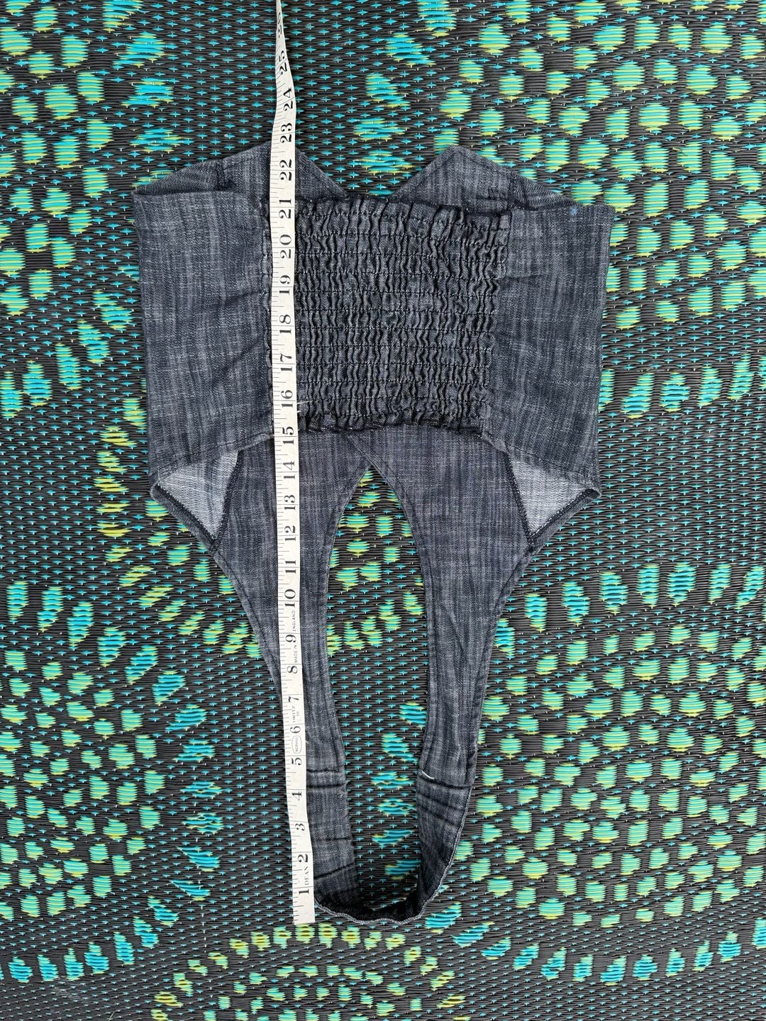 Wet Seal Halter Vest Size S Gray Button Up Denim Crop Top 5