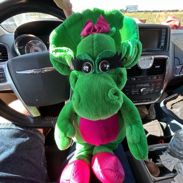 Dakin Baby Bop Barney Plush Stuffed Dinosaur 1992 Vintage Green