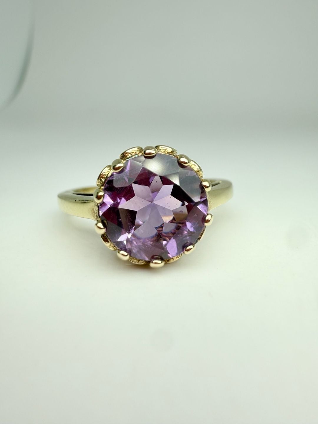 Amethyst Ring Gold Over Sterling Silver Purple Gemstone 2