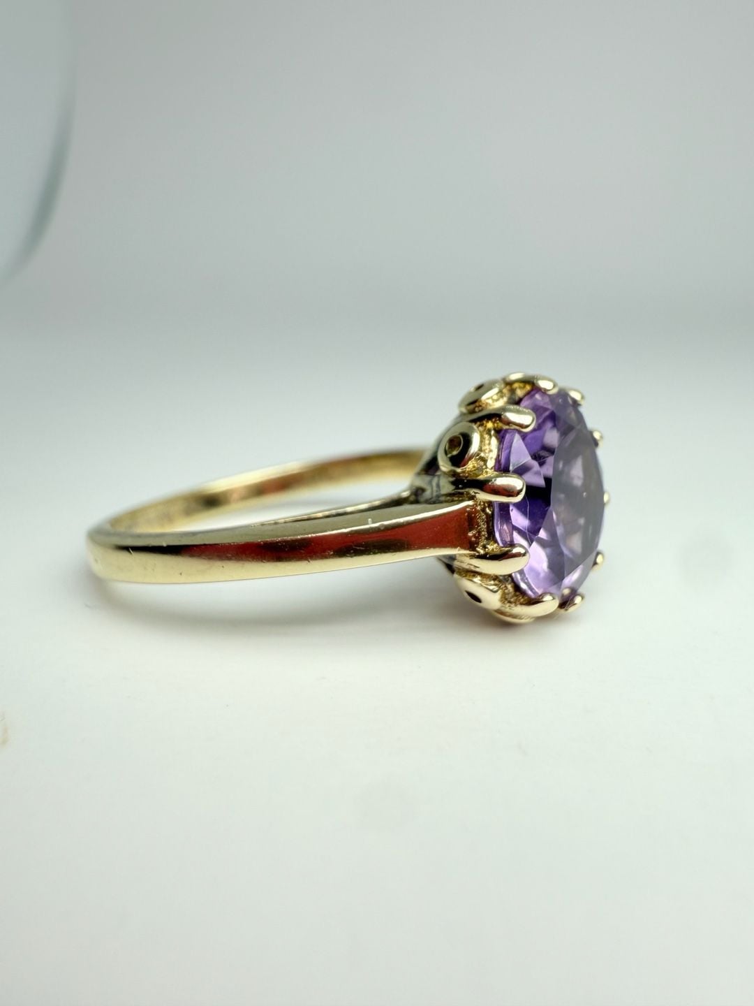 Amethyst Ring Gold Over Sterling Silver Purple Gemstone 3