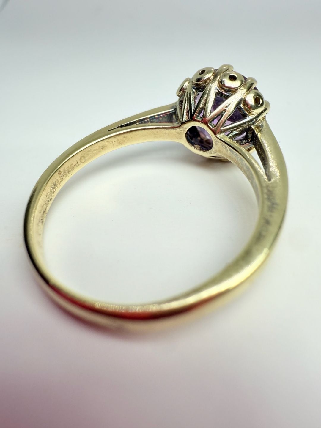 Amethyst Ring Gold Over Sterling Silver Purple Gemstone 4
