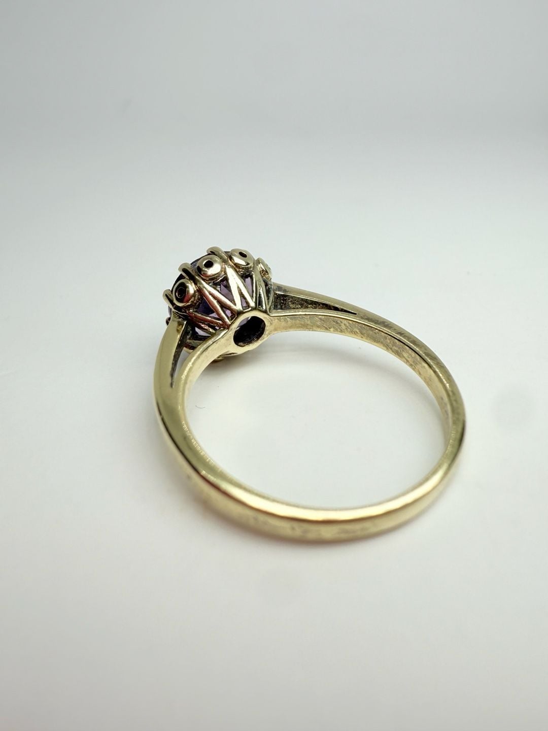 Amethyst Ring Gold Over Sterling Silver Purple Gemstone 5