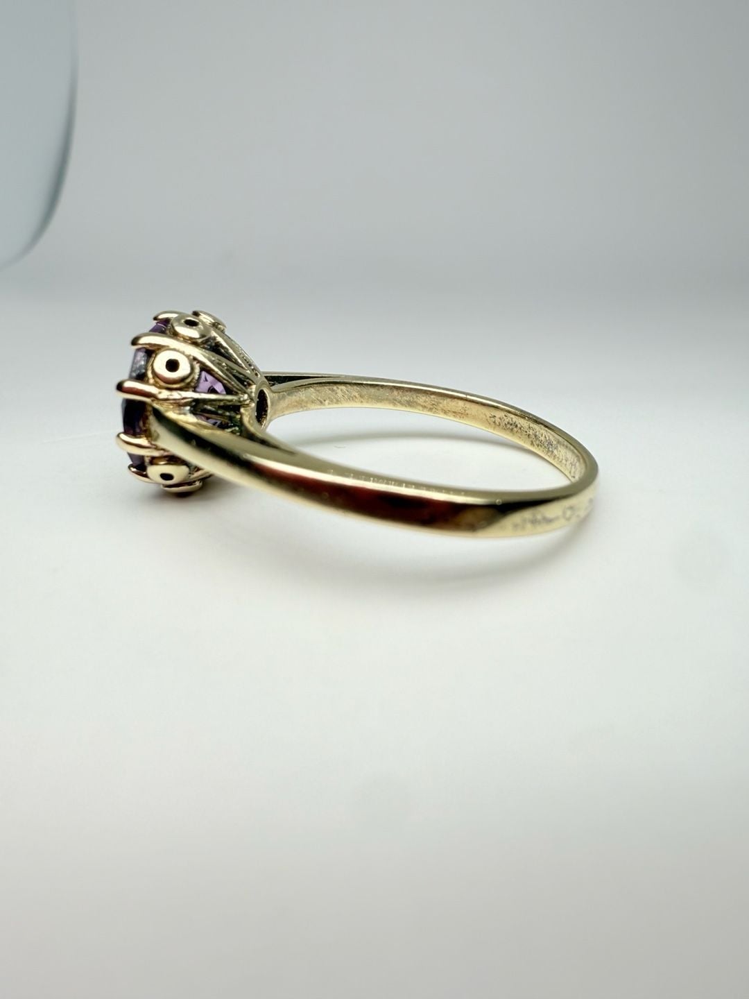 Amethyst Ring Gold Over Sterling Silver Purple Gemstone 6