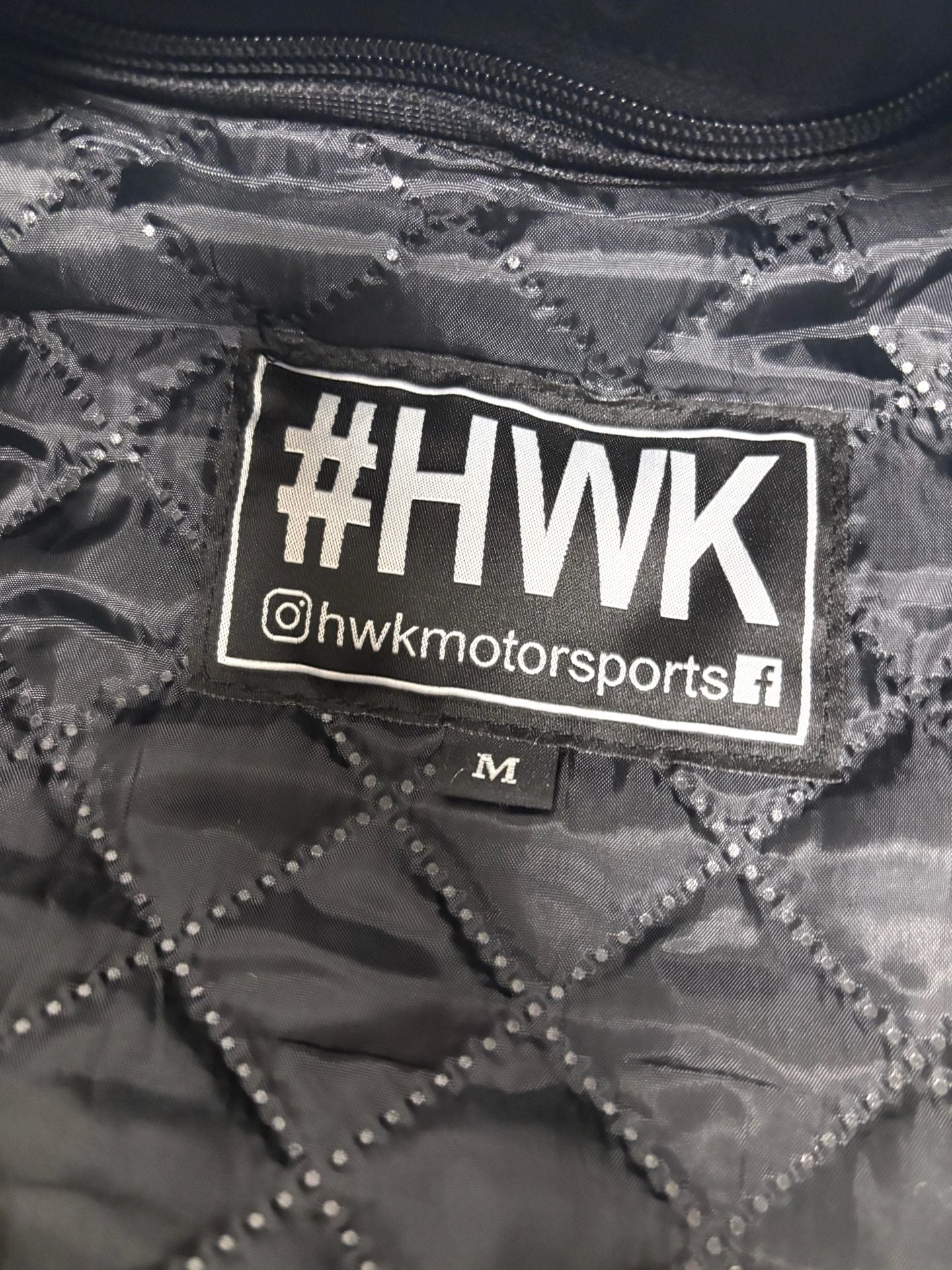 HWK Scorpion Motorcycle Jacket Medium Black Red Textile 8