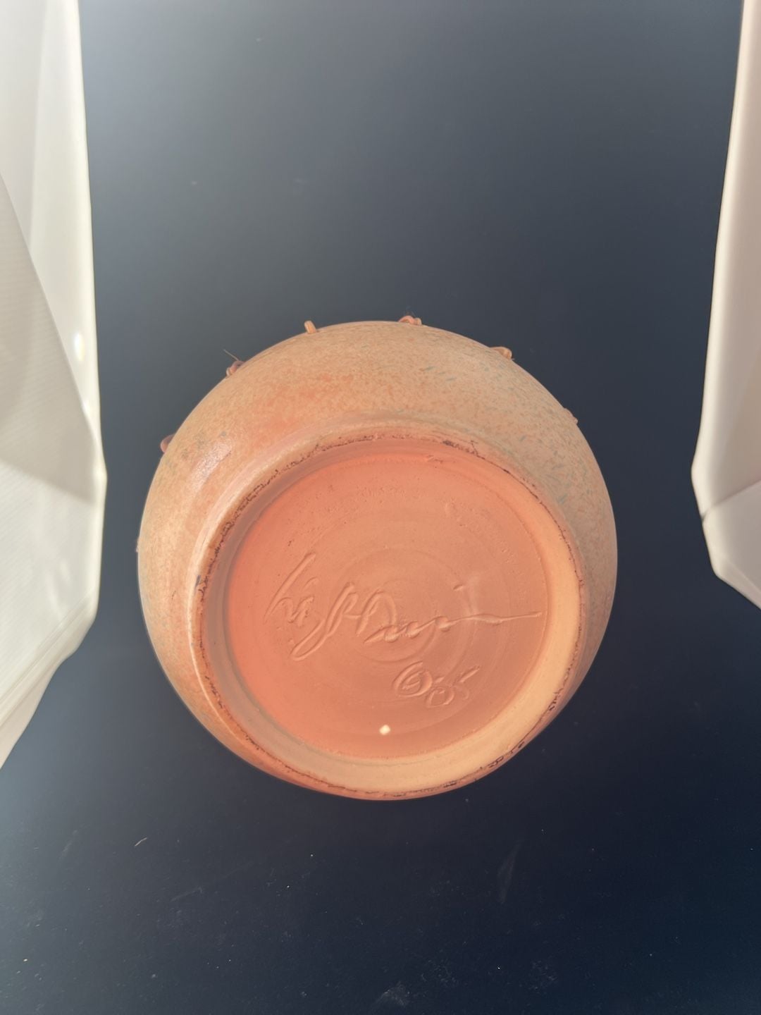 Studio Art Pottery Vase Size 7.5 Orange Speckled Terracotta 2
