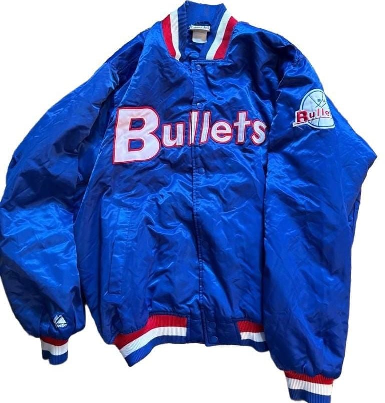 Hardwood Classics Baltimore Bullets Satin Bomber Jacket Blue 2