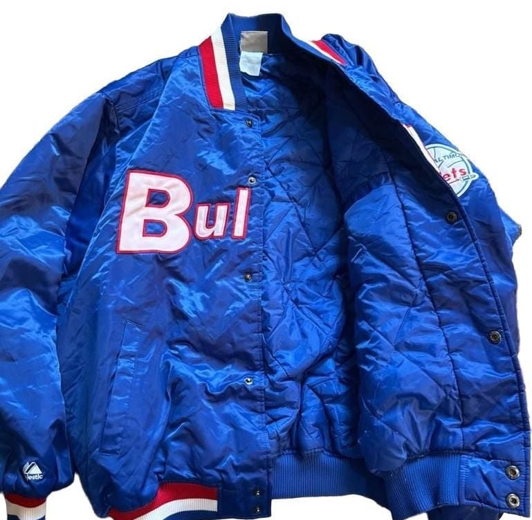 Hardwood Classics Baltimore Bullets Satin Bomber Jacket Blue 5