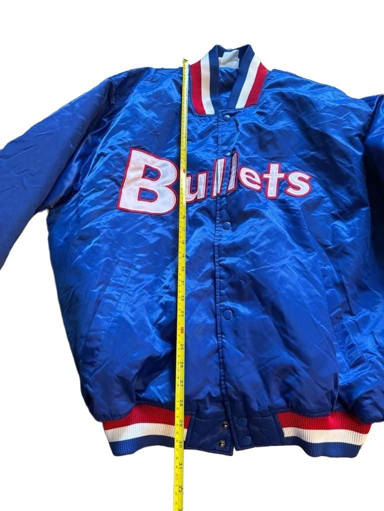 Hardwood Classics Baltimore Bullets Satin Bomber Jacket Blue 9
