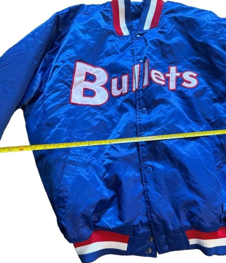 Hardwood Classics Baltimore Bullets Satin Bomber Jacket Blue 10