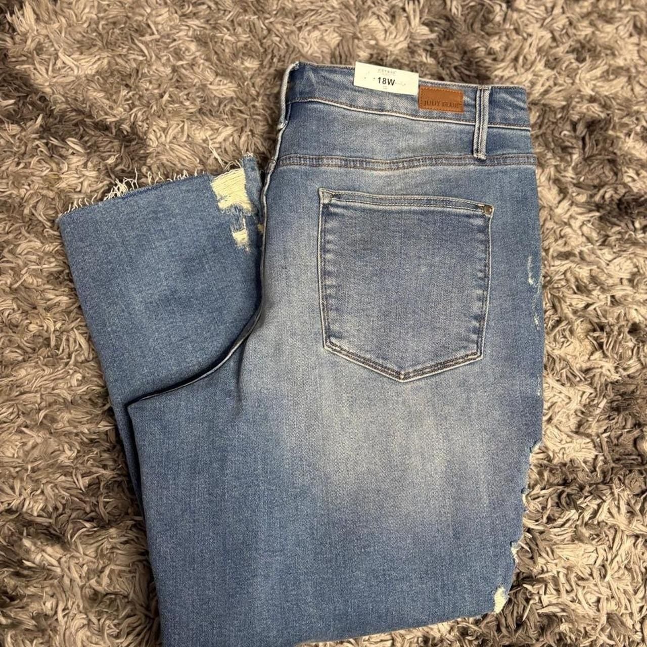 Judy Blue Straight Leg Jeans Size 18W Destroyed Side Seam 3