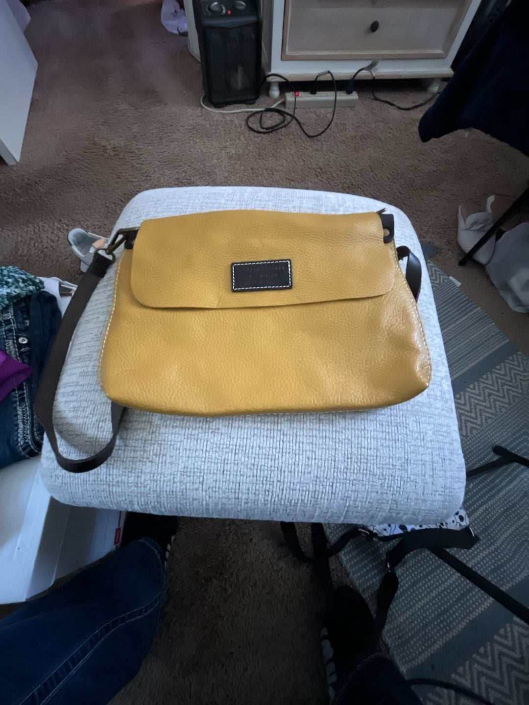 Borse in Pelle Genuine Leather Yellow Crossbody Handbag Made in Italy 2