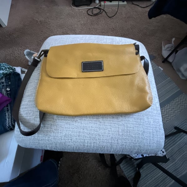 Borse in Pelle Genuine Leather Yellow Crossbody Handbag Made in Italy