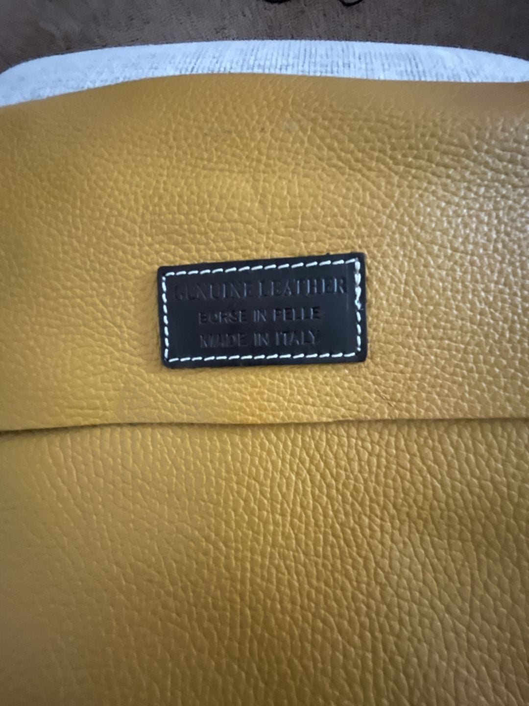 Borse in Pelle Genuine Leather Yellow Crossbody Handbag Made in Italy 3