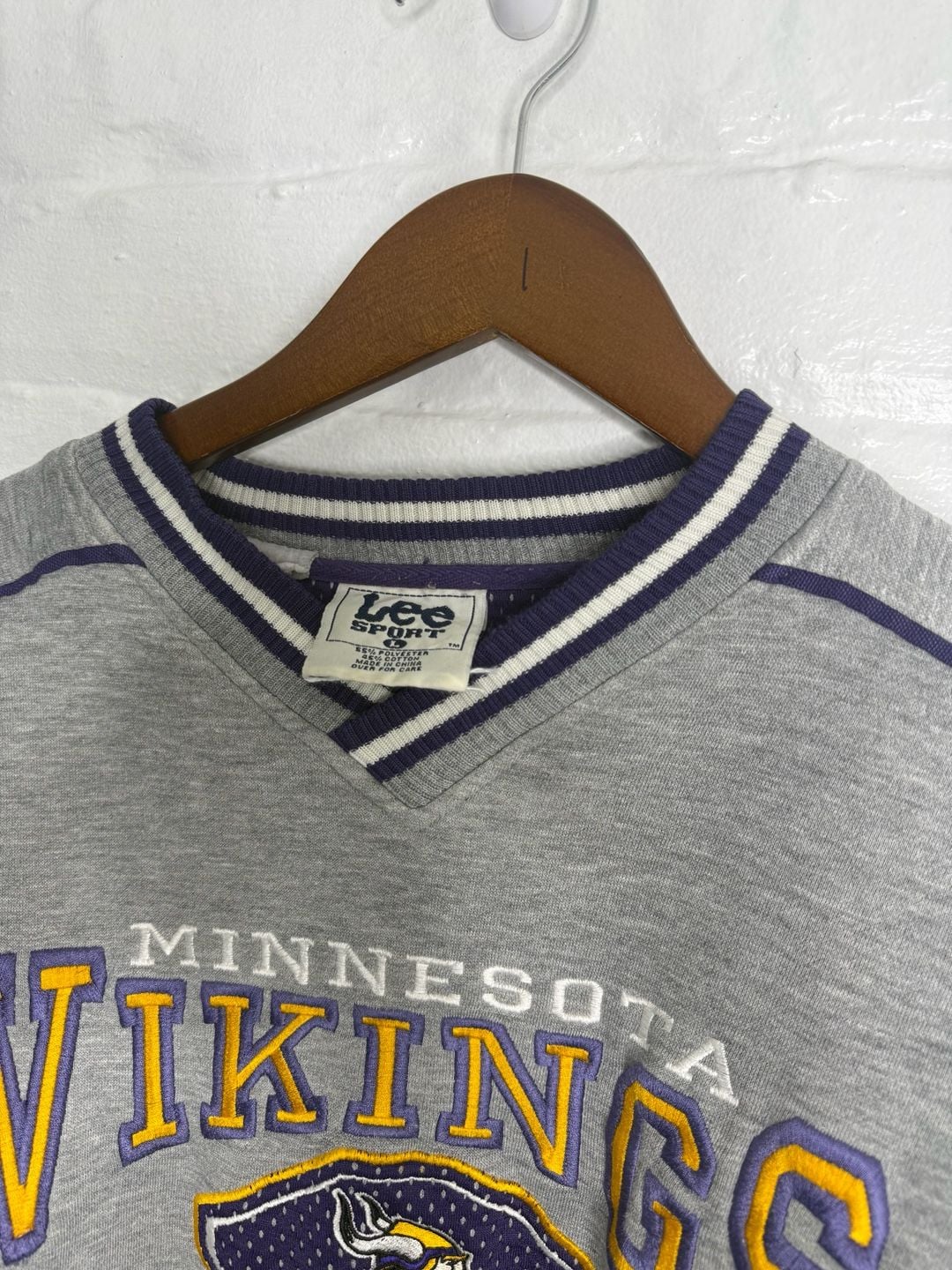 Lee Sport Minnesota Vikings Sweatshirt Size L Gray NFL 4