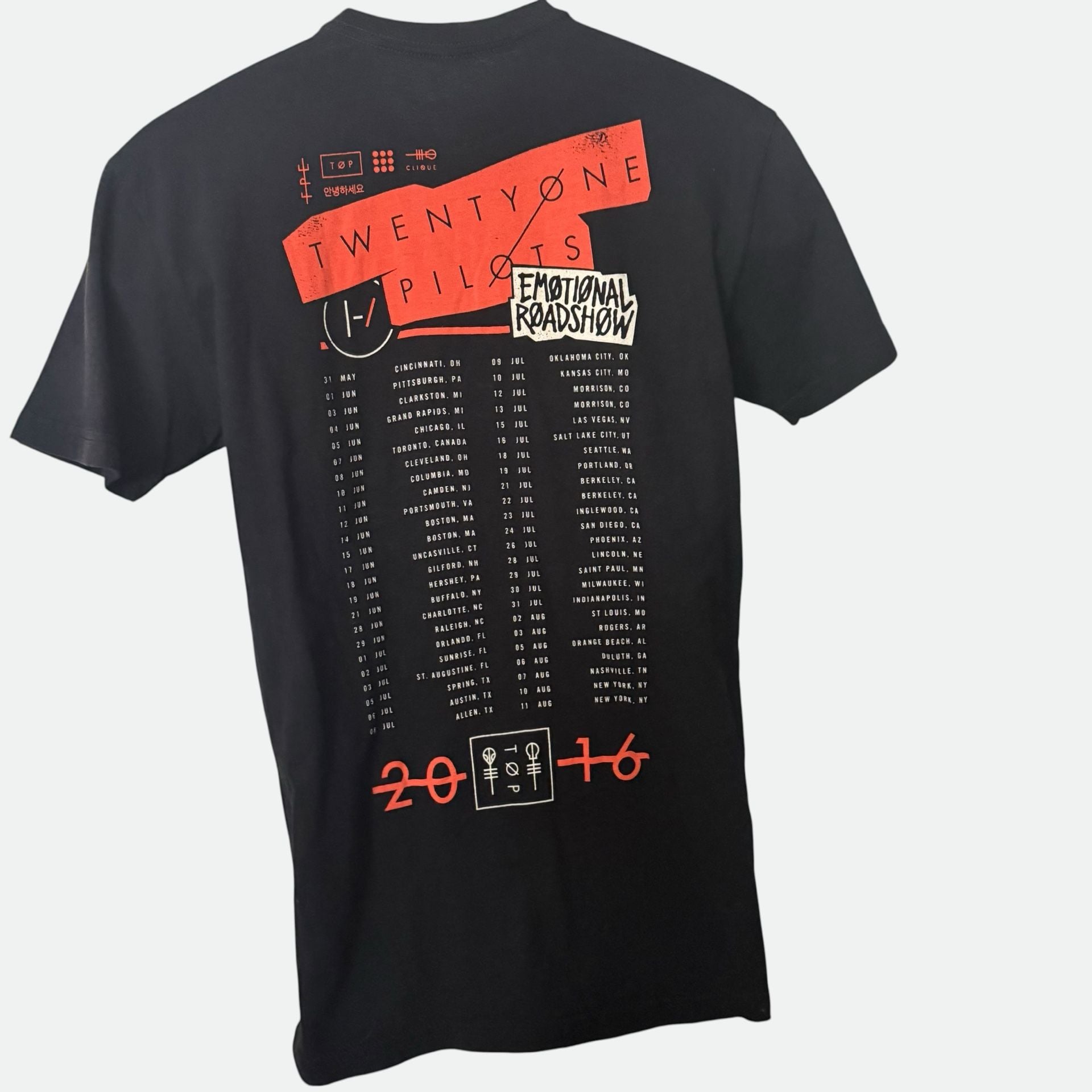 Twenty One Pilots Emotional Roadshow Tour T-Shirt Black 3