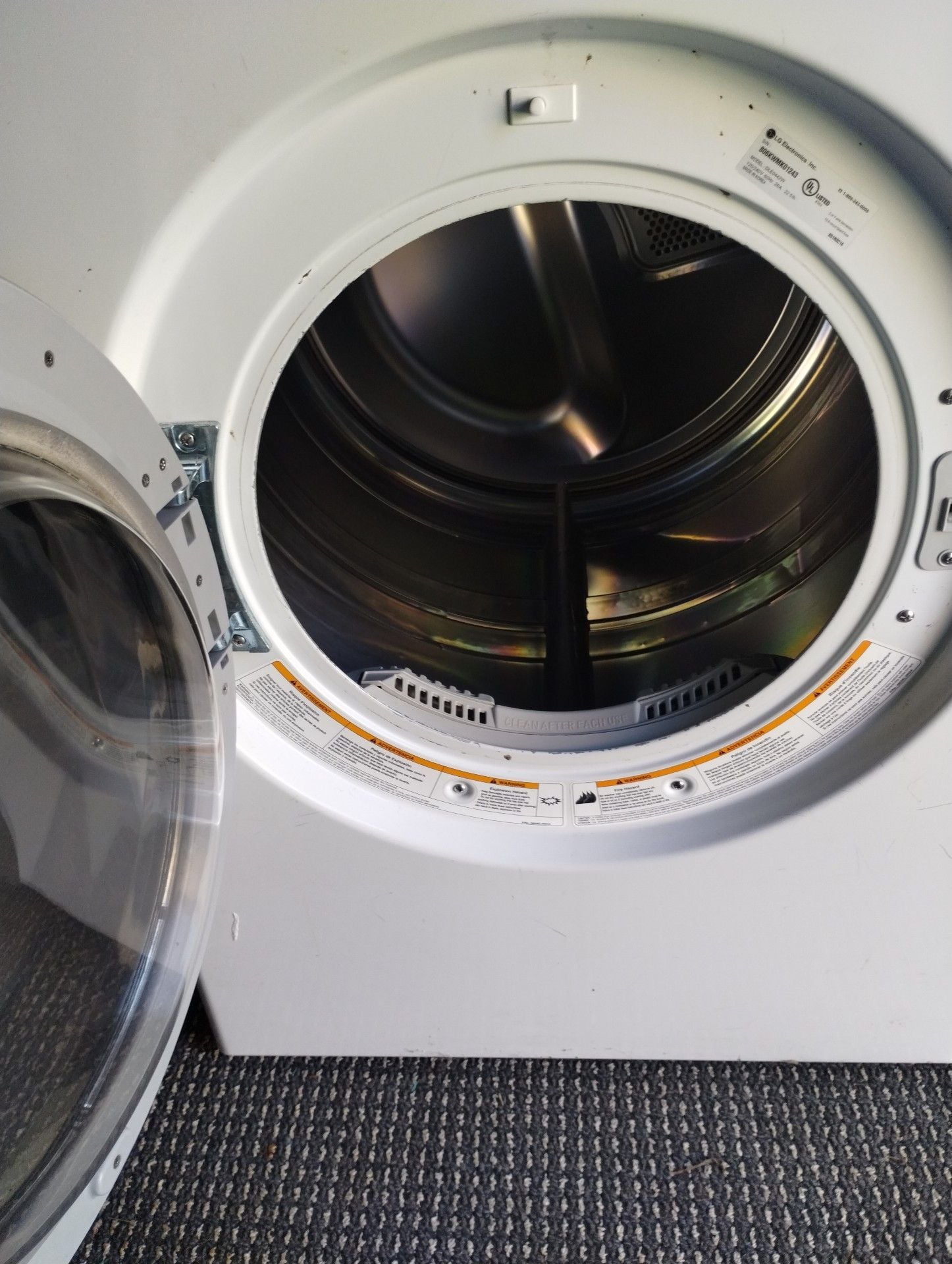 LG DLE0442W Electric Dryer White 3