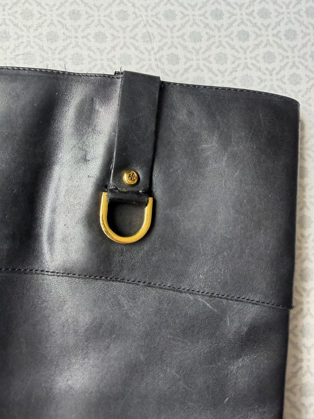 Lauren Ralph Lauren Mesa Black Leather Riding Boots 6