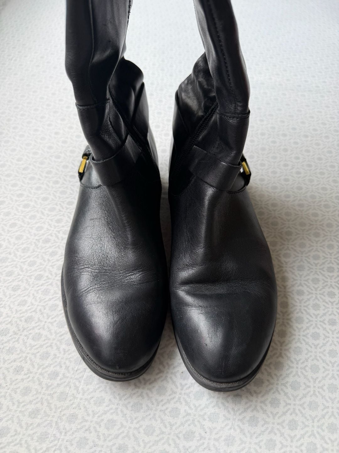 Lauren Ralph Lauren Mesa Black Leather Riding Boots 10
