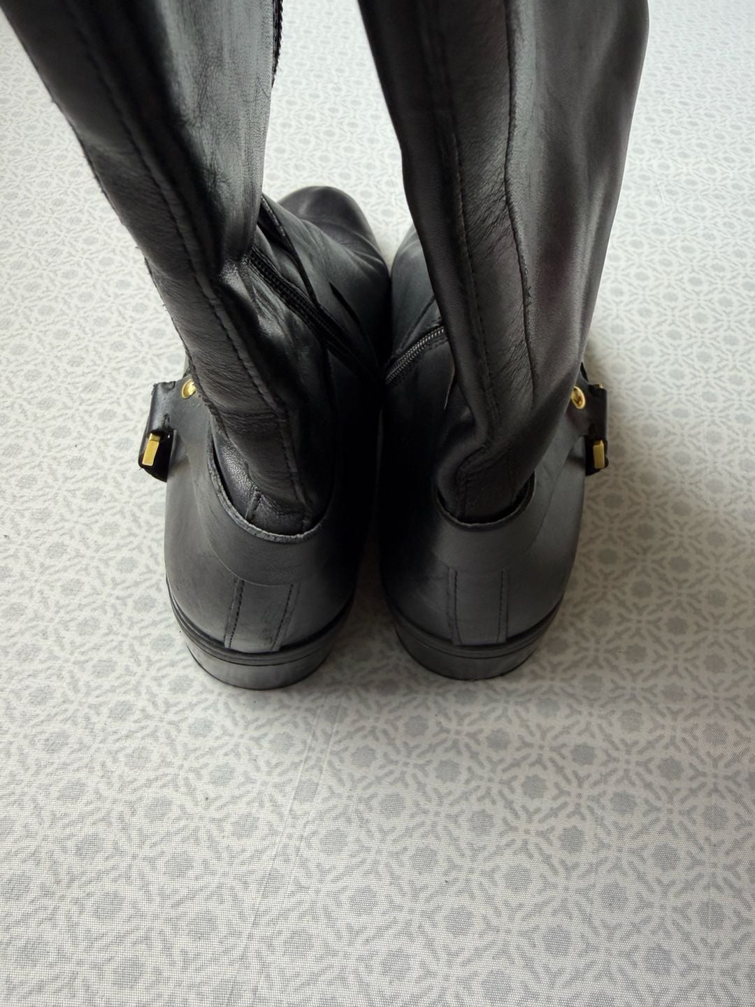 Lauren Ralph Lauren Mesa Black Leather Riding Boots 12