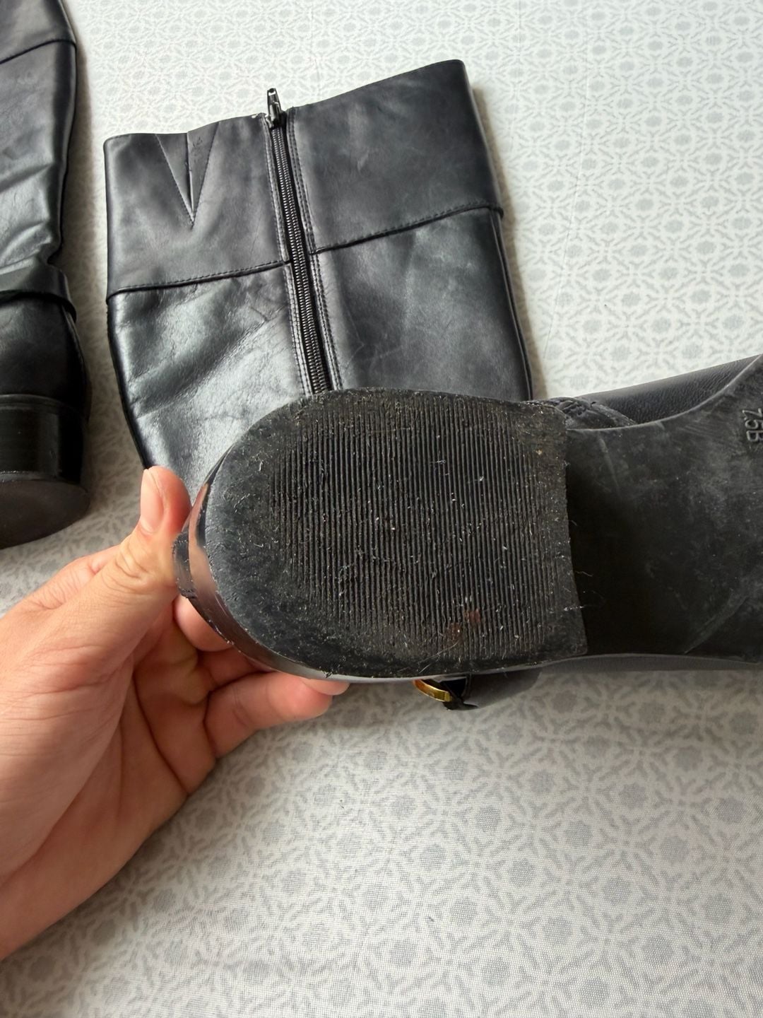 Lauren Ralph Lauren Mesa Black Leather Riding Boots 15