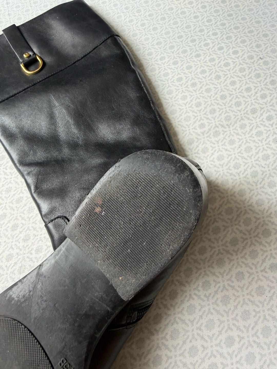 Lauren Ralph Lauren Mesa Black Leather Riding Boots 17