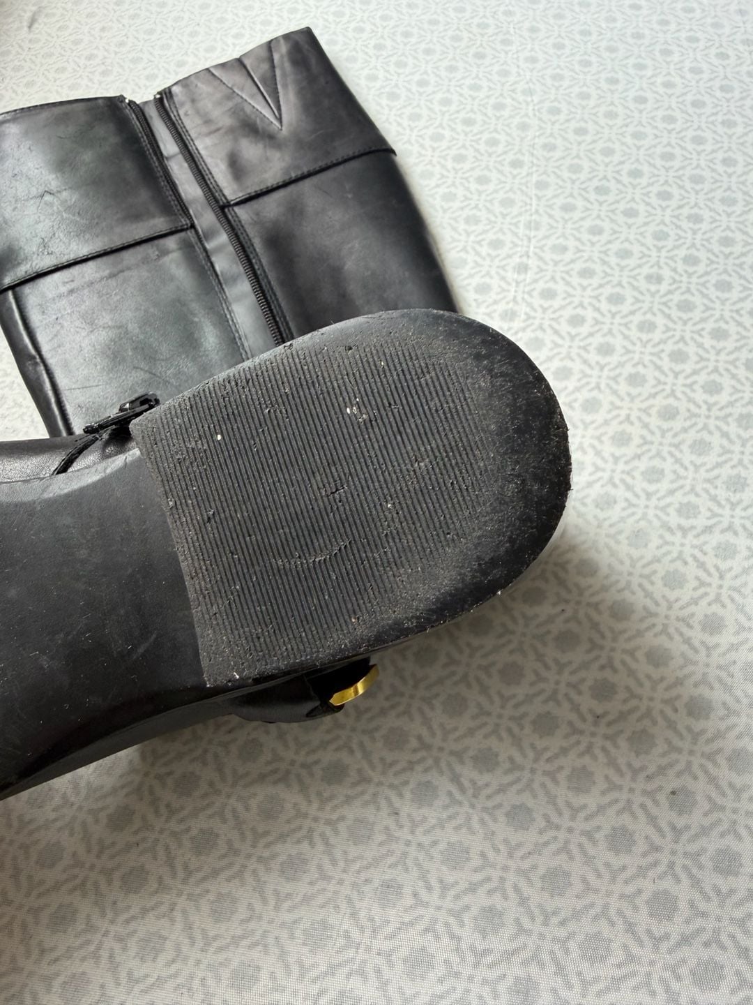 Lauren Ralph Lauren Mesa Black Leather Riding Boots 18