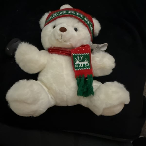 A&S Abearham Christmas Teddy Bear with Hat and Scarf