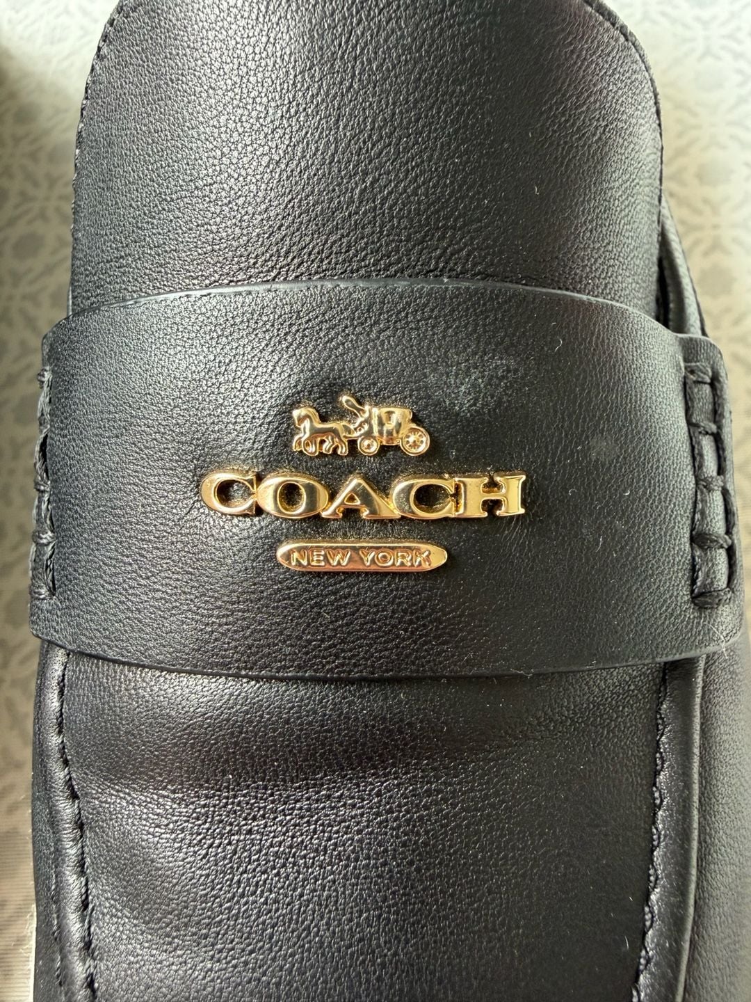 Coach Loafer Espadrille Black Leather Flat Shoes 3