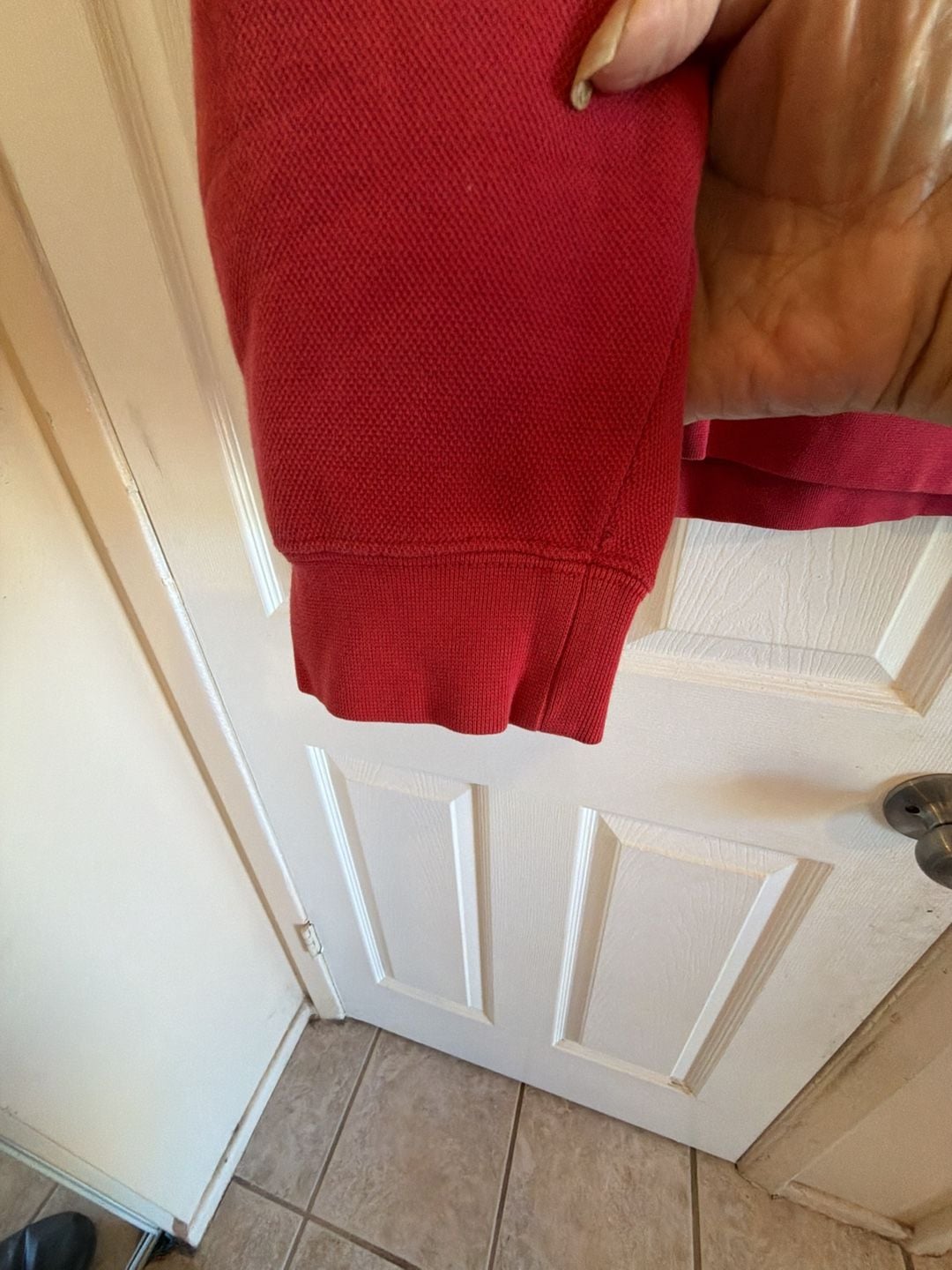 Orvis Polo Sweatshirt Red Long Sleeve Button Collar SOU1432-N 7