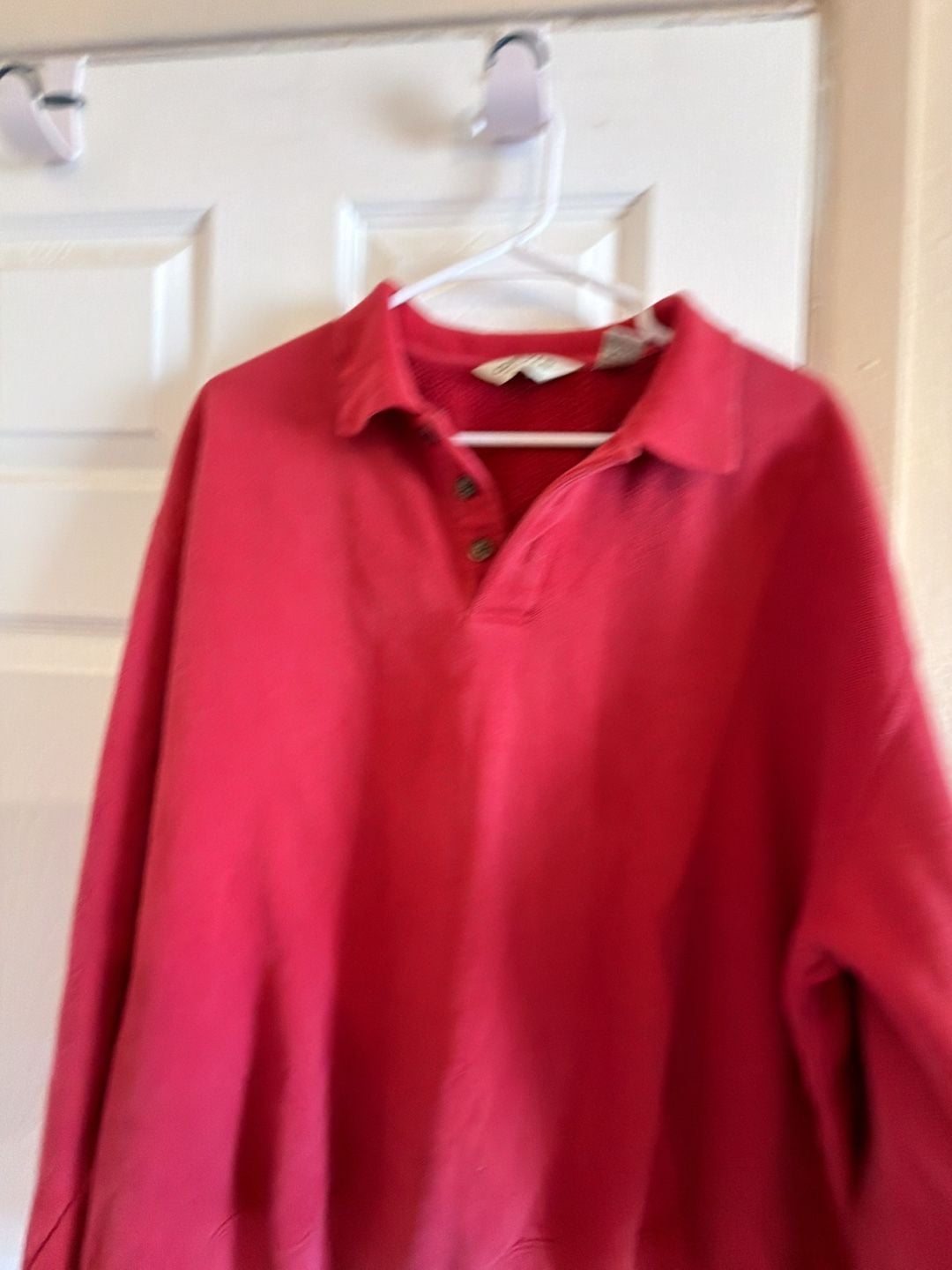 Orvis Polo Sweatshirt Red Long Sleeve Button Collar SOU1432-N 8