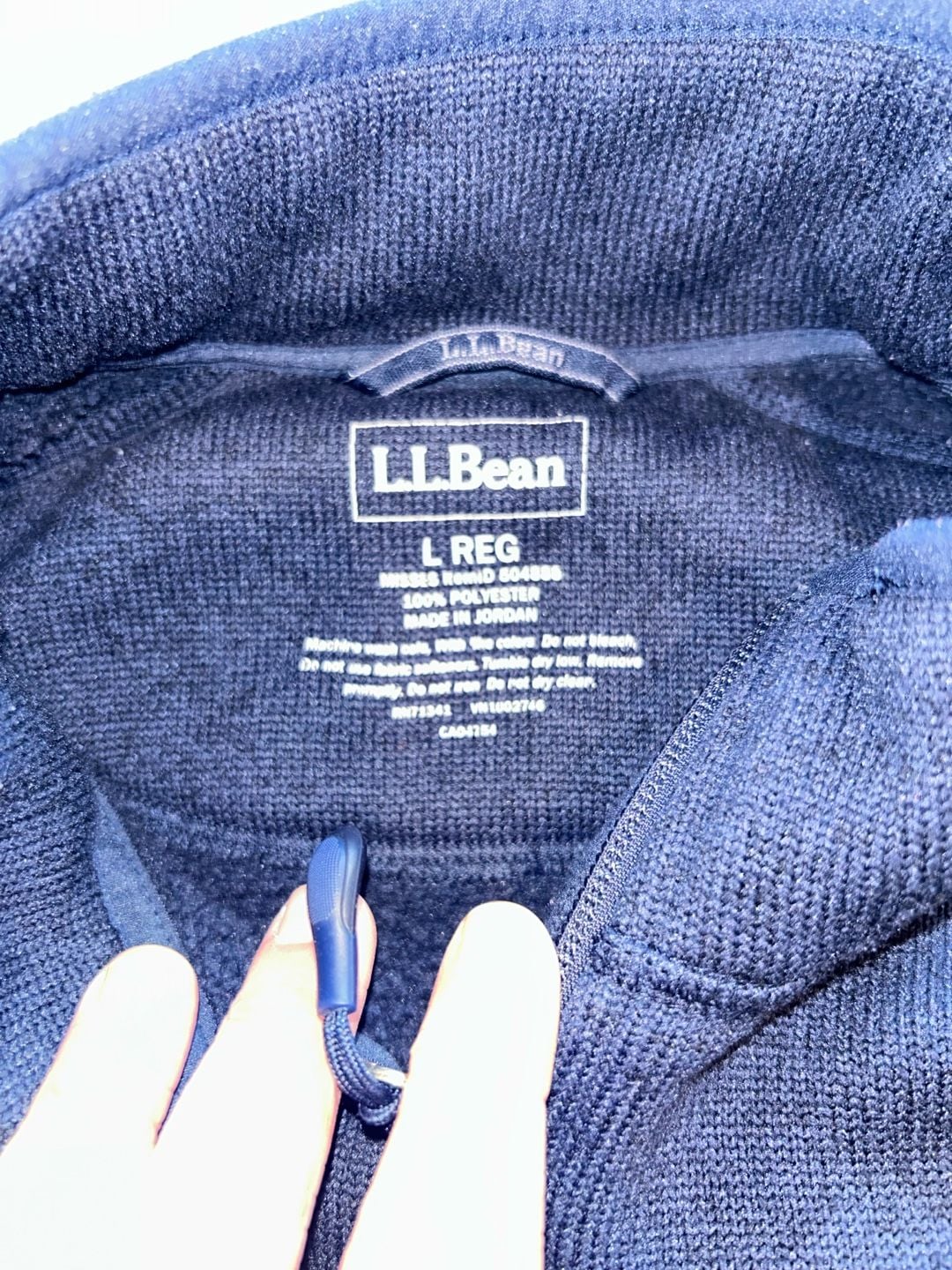 Woman’s LL Bean Sweater Fleece Full Zip Jacket Blue size large 5