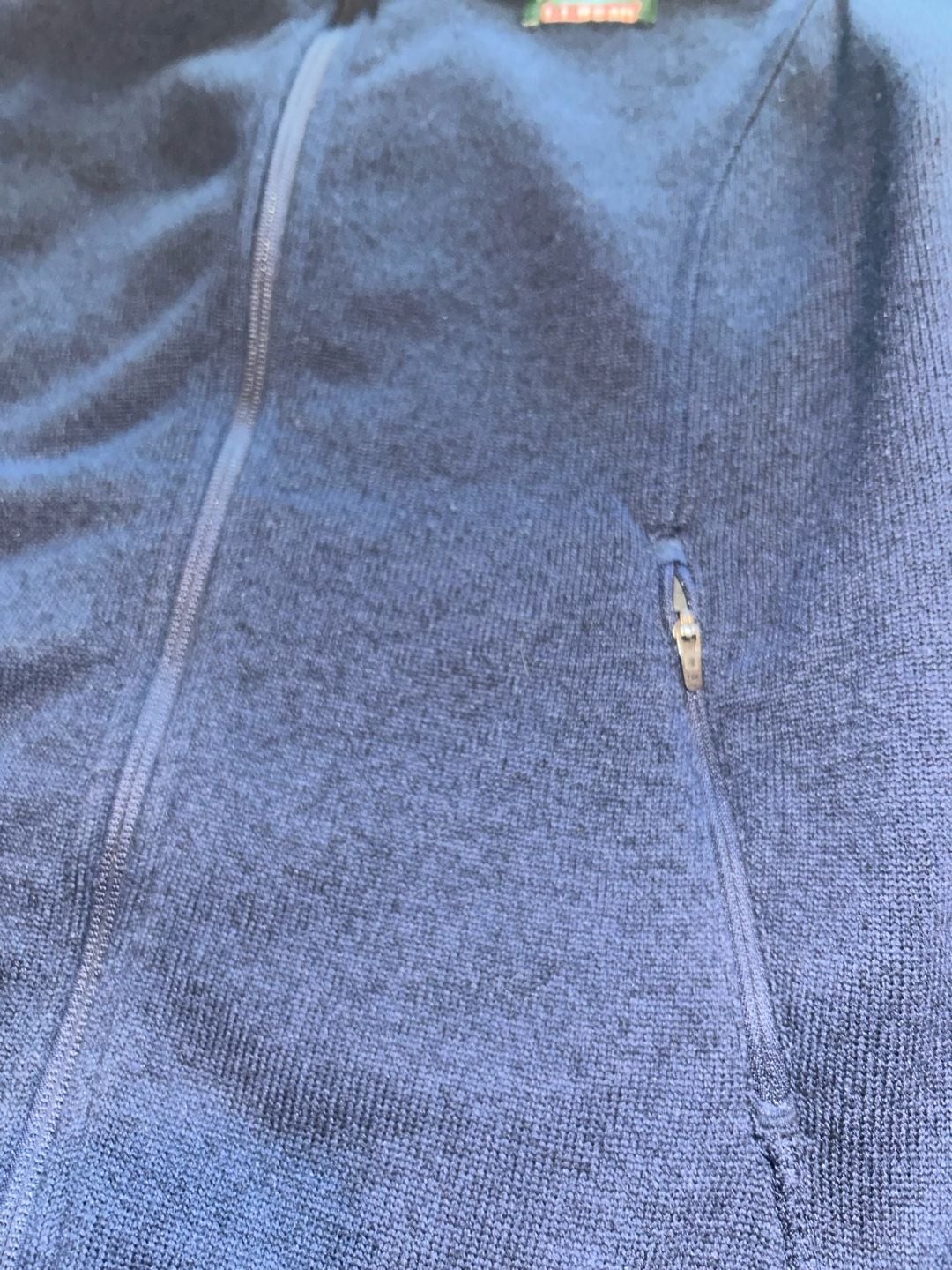 Woman’s LL Bean Sweater Fleece Full Zip Jacket Blue size large 6