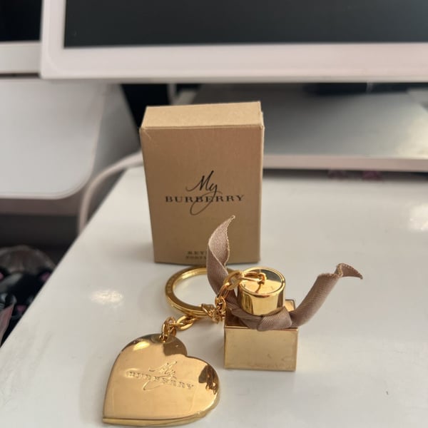 Burberry My Burberry Perfume Bottle and Heart Gold Key Ring Charm with Box