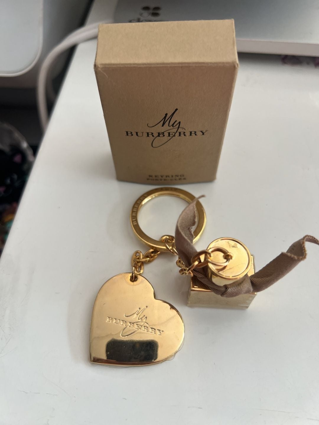 Burberry My Burberry Perfume Bottle and Heart Gold Key Ring Charm with Box 3