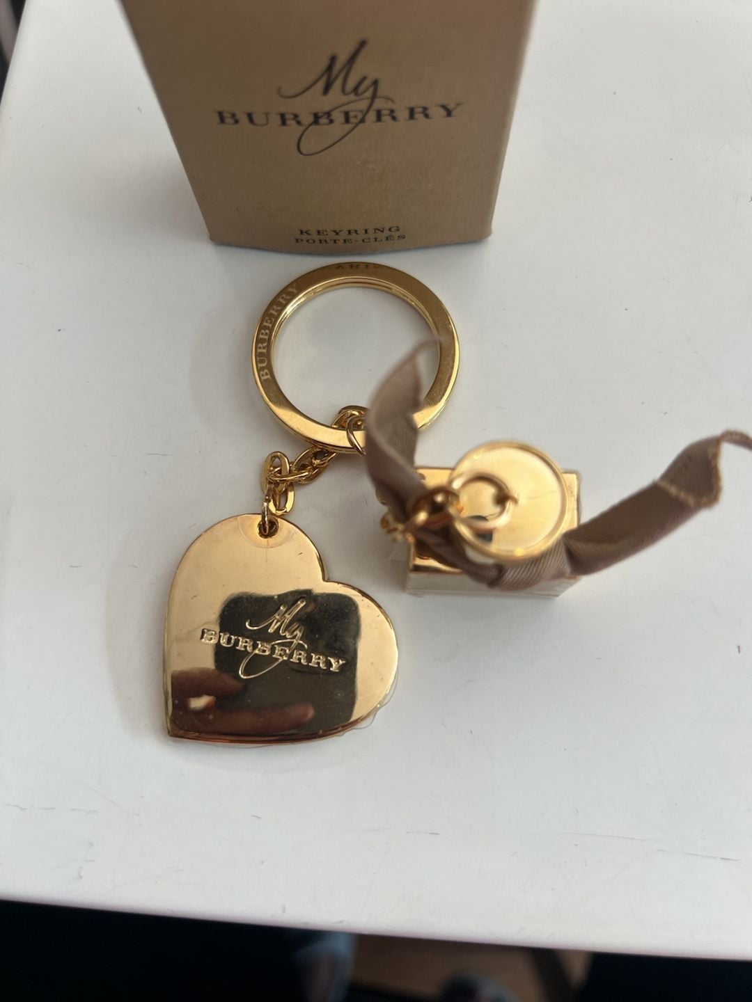 Burberry My Burberry Perfume Bottle and Heart Gold Key Ring Charm with Box 4