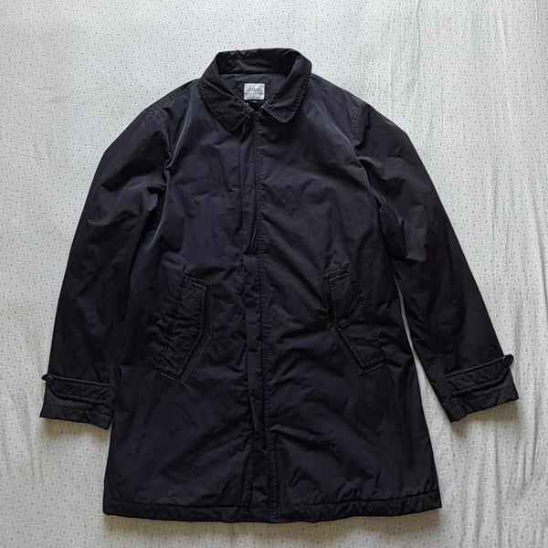 Armani Collezioni Black Nylon Trench Coat