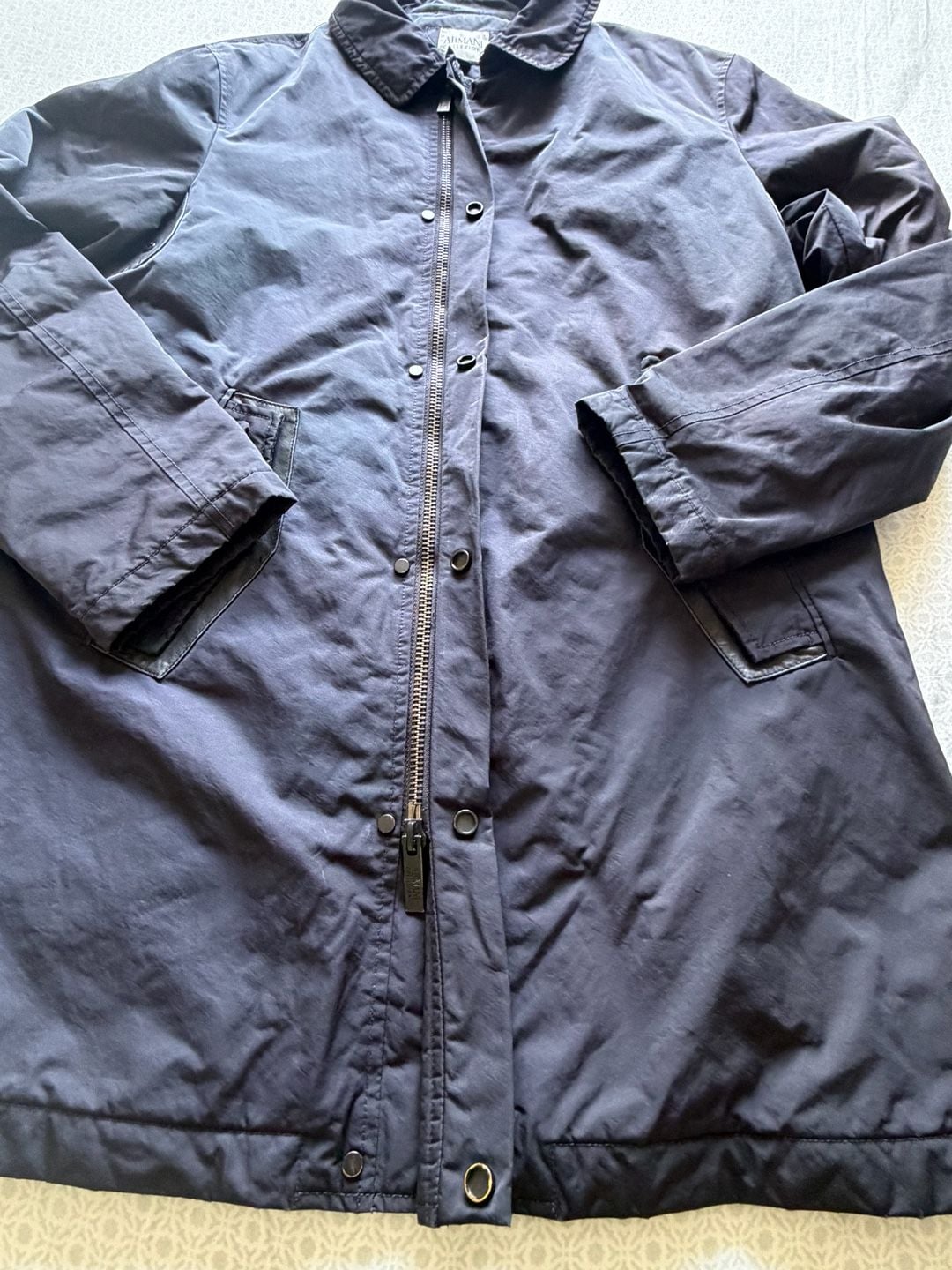 Armani Collezioni Black Nylon Trench Coat 3