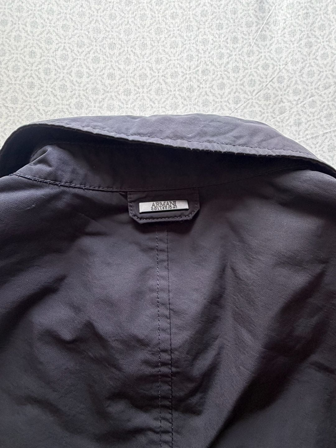 Armani Collezioni Black Nylon Trench Coat 7