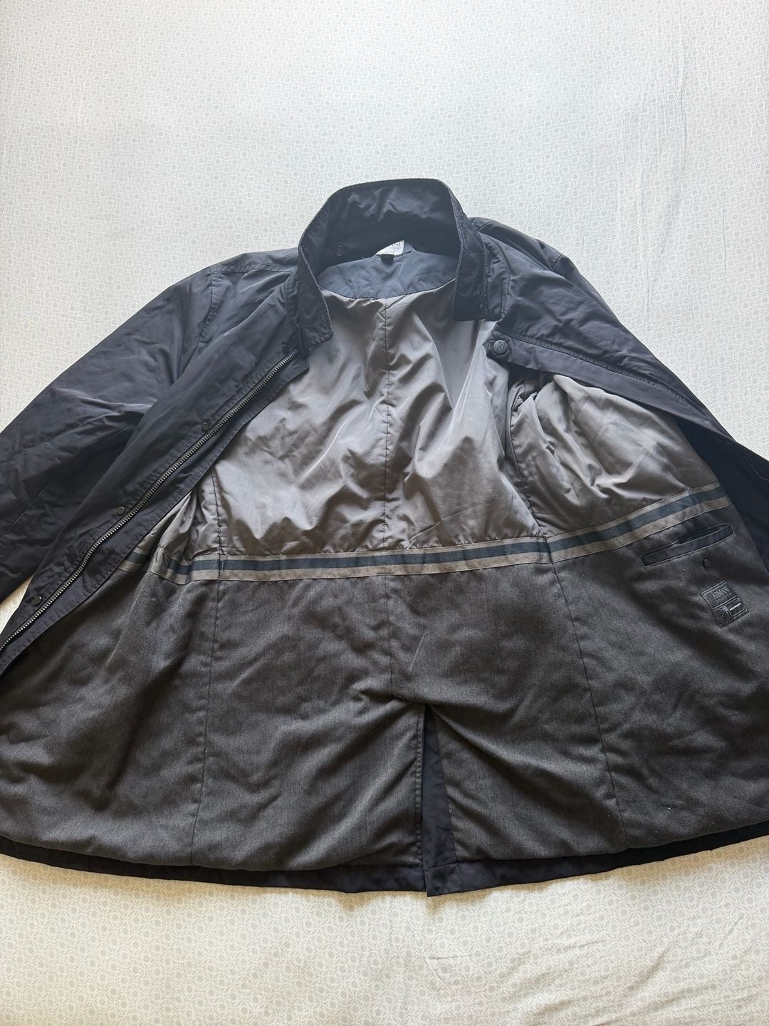 Armani Collezioni Black Nylon Trench Coat 8