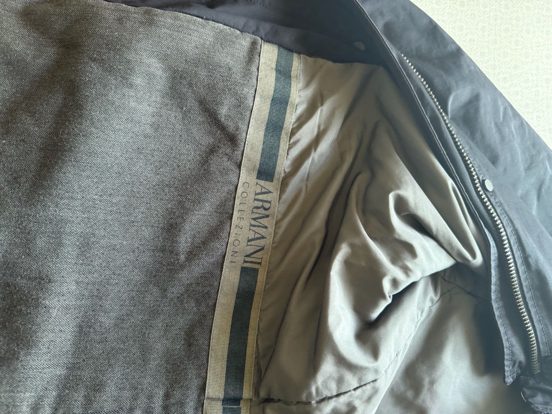Armani Collezioni Black Nylon Trench Coat 13