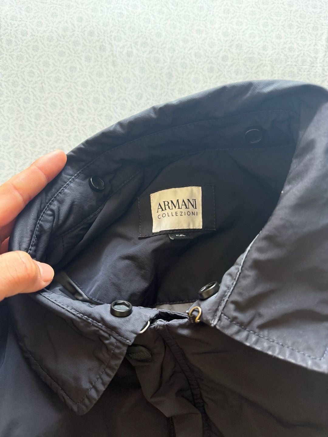 Armani Collezioni Black Nylon Trench Coat 18