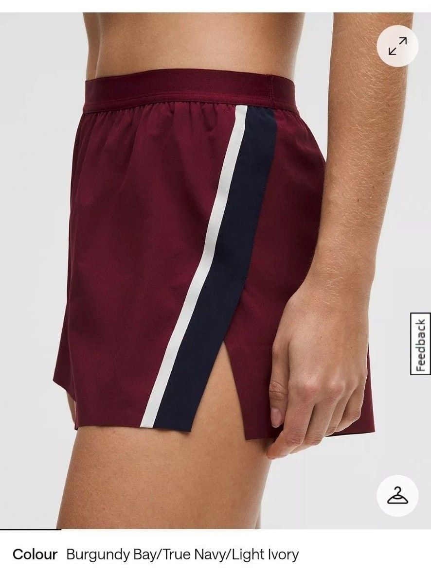 053 Lululemon High-Rise Split Short 3" *Stripe Size L 1