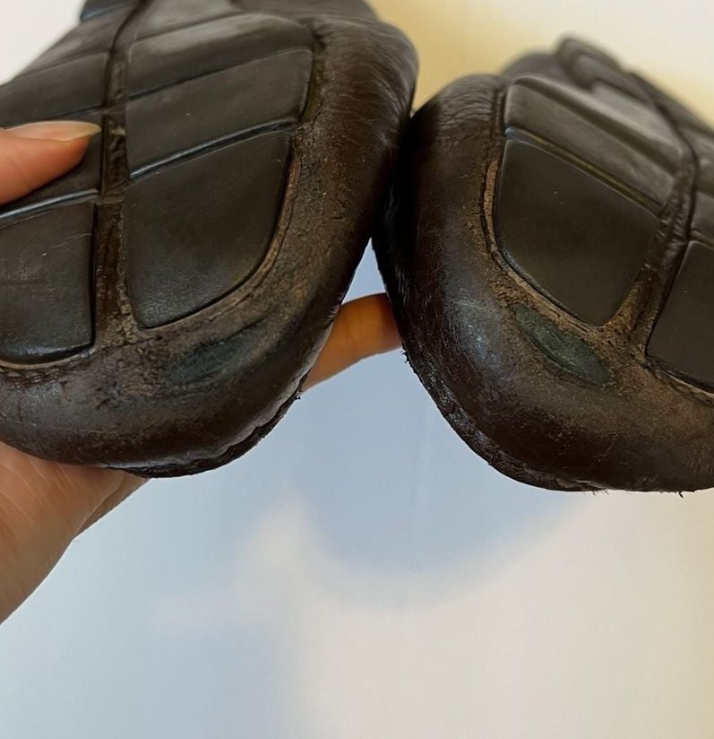 Men’s Prada Brown Pebbled Leather Driving Loafers Size 12 6