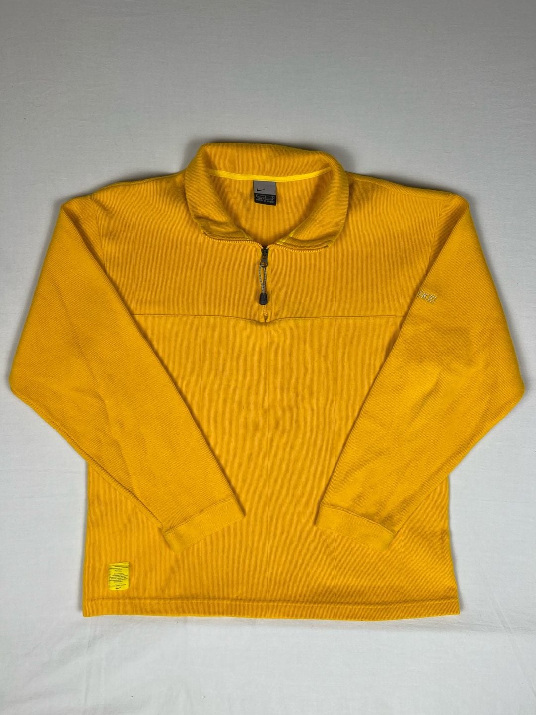 Vintage Nike 90s/2000s Heavyweight Ribbed 1/4 Zip Pullover Gold Yellow Large L 2