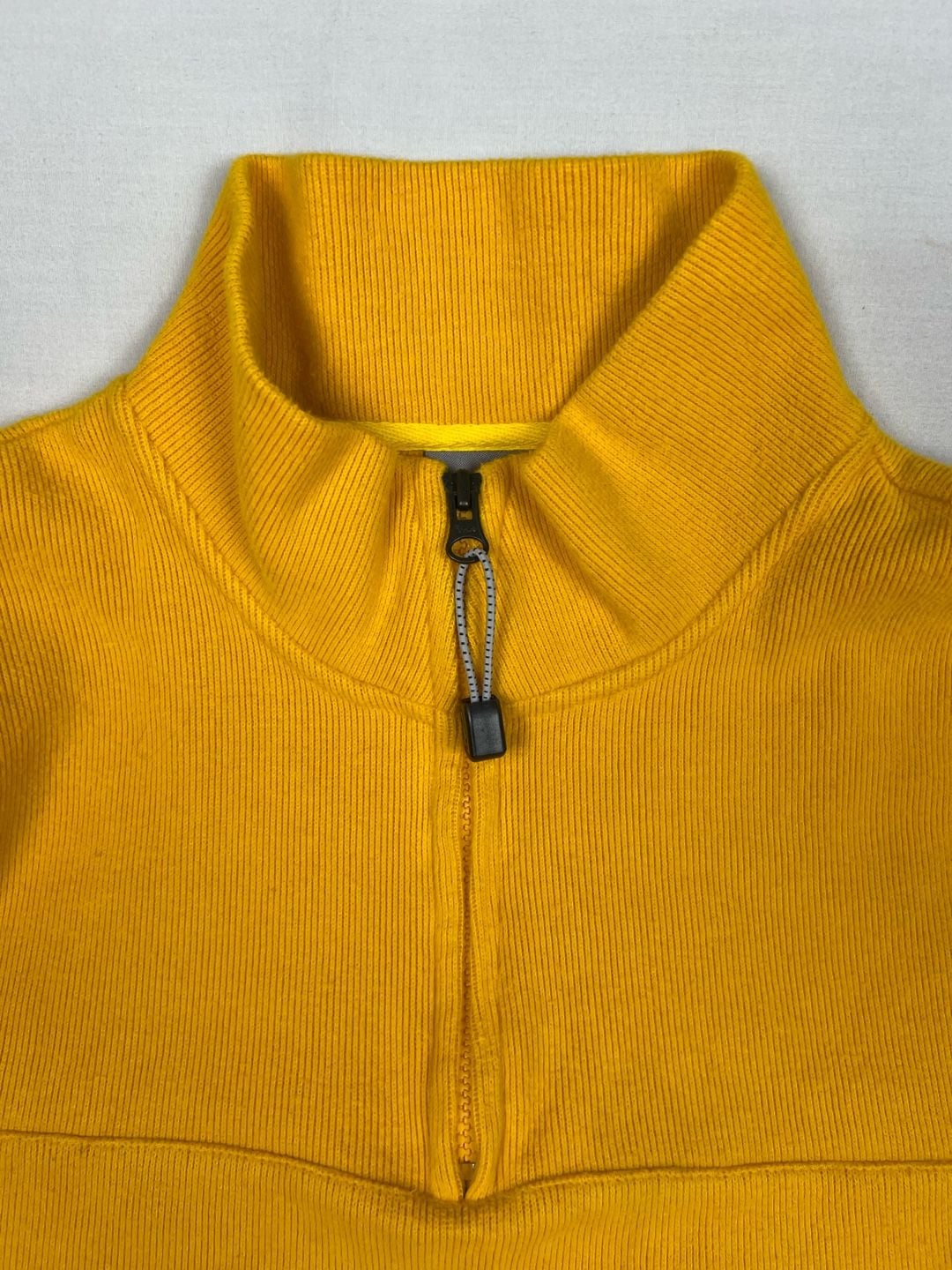 Vintage Nike 90s/2000s Heavyweight Ribbed 1/4 Zip Pullover Gold Yellow Large L 10