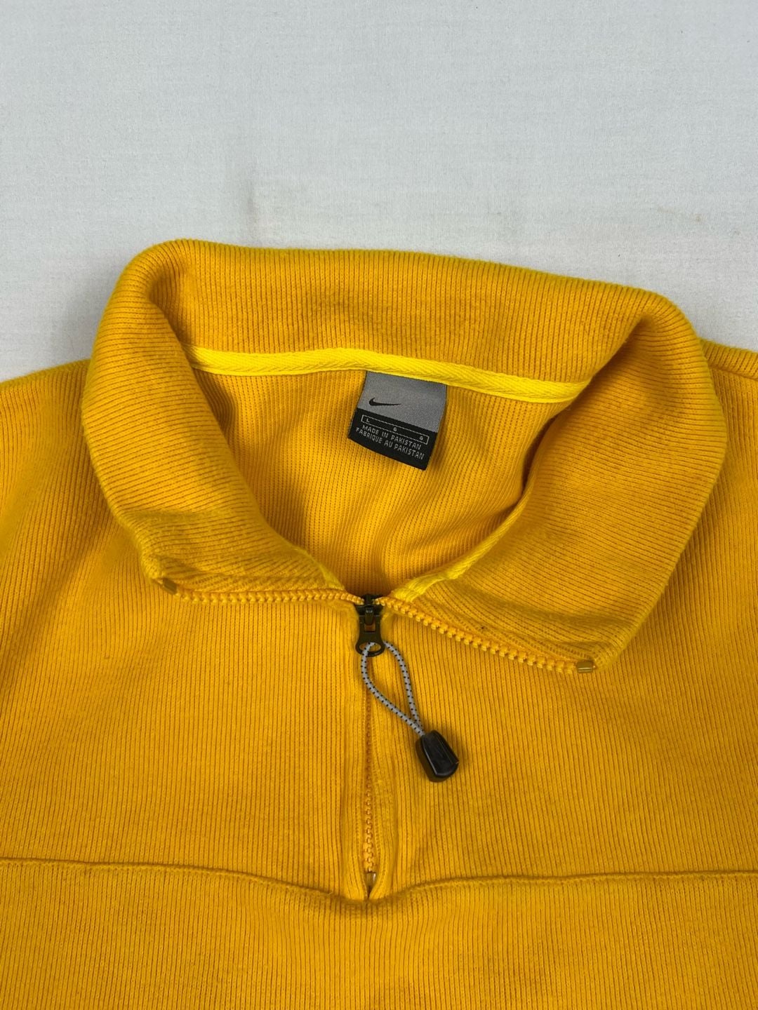Vintage Nike 90s/2000s Heavyweight Ribbed 1/4 Zip Pullover Gold Yellow Large L 13