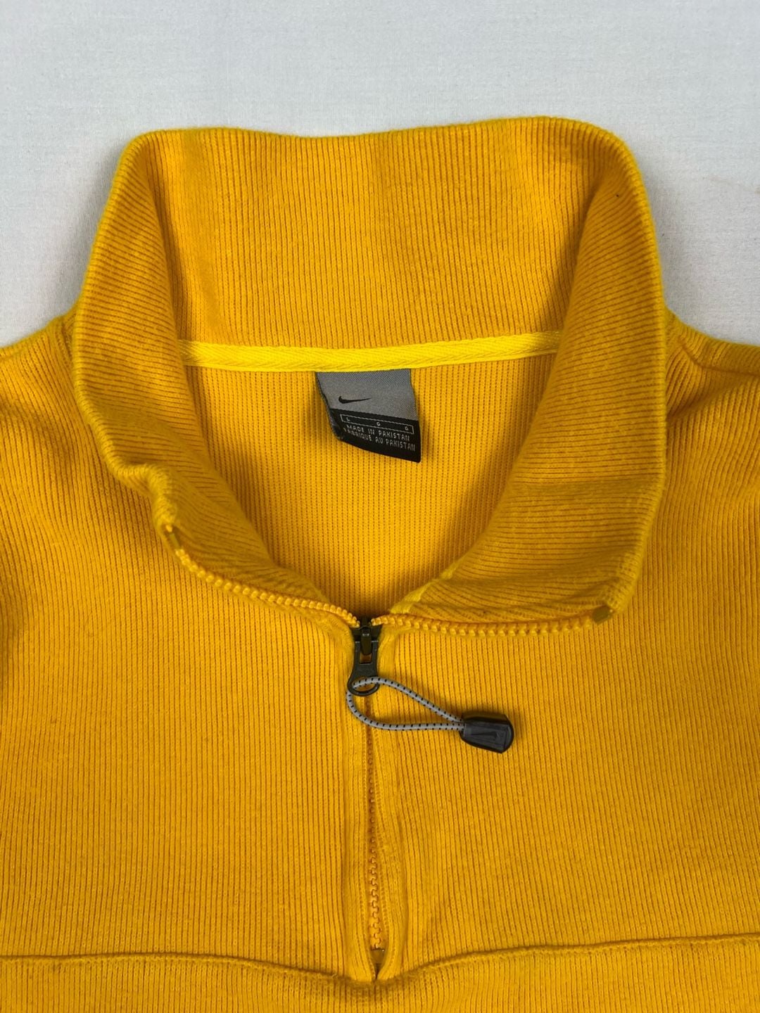Vintage Nike 90s/2000s Heavyweight Ribbed 1/4 Zip Pullover Gold Yellow Large L 14